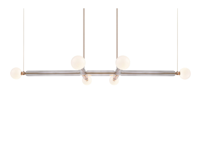 CASE LINEAR LARGE - LED brass and glass pendant lamp _ Marc Wood Studio